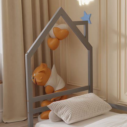 BED WITH MATTRESS HOUSER HM21301.01 PINE WOOD IN GREY COLOR--MATTRESS 90x190cm