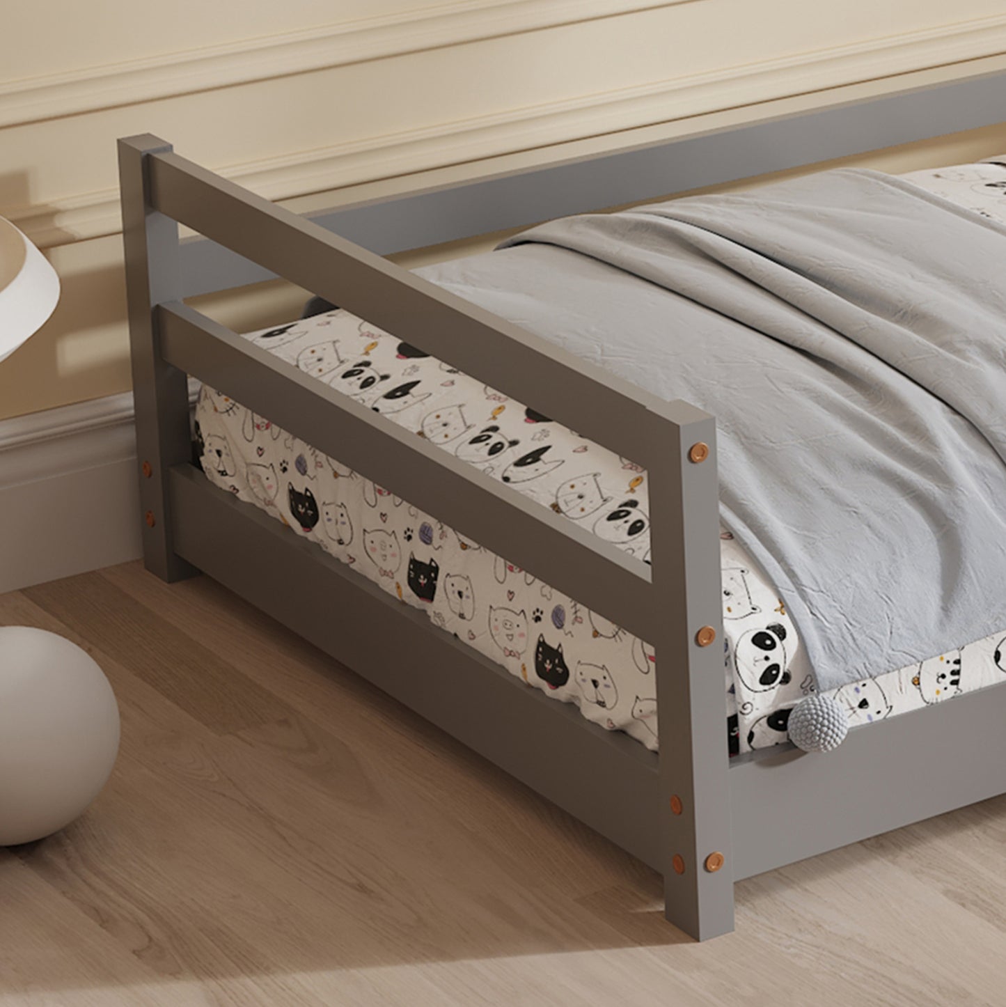 BED WITH MATTRESS HOUSER HM21301.01 PINE WOOD IN GREY COLOR--MATTRESS 90x190cm