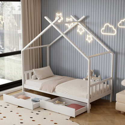 BED WITH MATTRESS KLARICE HM21305.01 PINE WOOD IN WHITE COLOR--MATTRESS 90x190cm