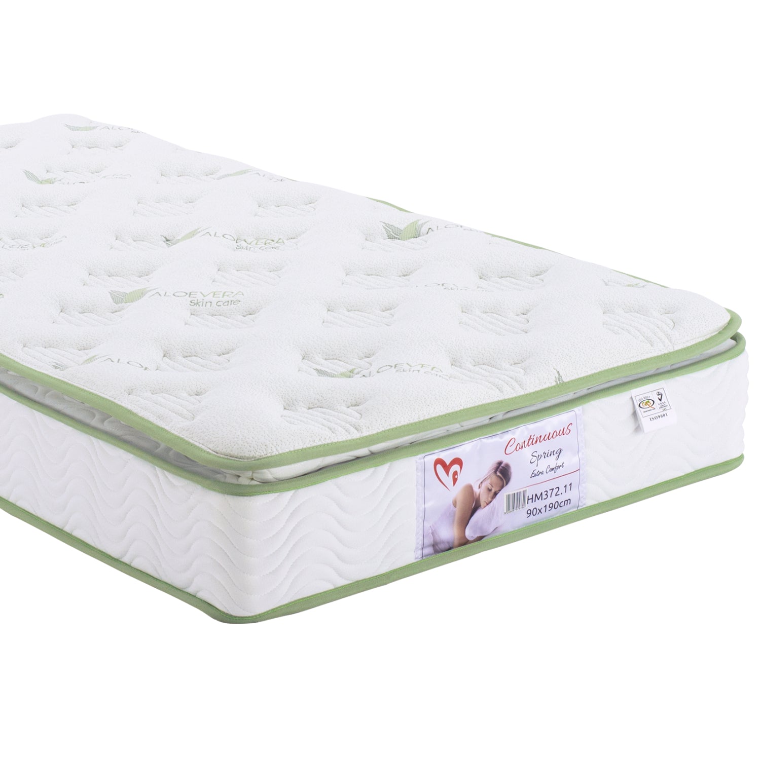 BED WITH MATTRESS GOALIE HM21309 PINE WOOD IN NATURAL-WHITE-BLACK--MATTRESS 90x190cm