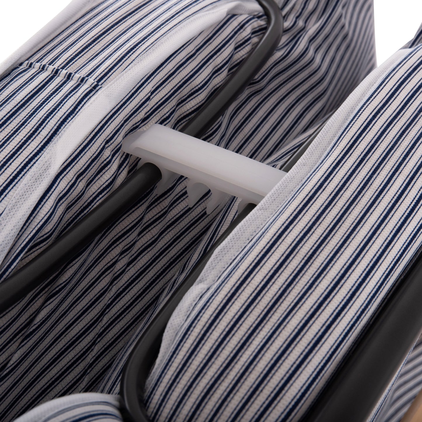 FOLDABLE BED NOBLE ΗΜ393.01 METALLIC WITH WHEELS & MATTRESS IN BLUE-WHITE 80x182x37.5Hcm.