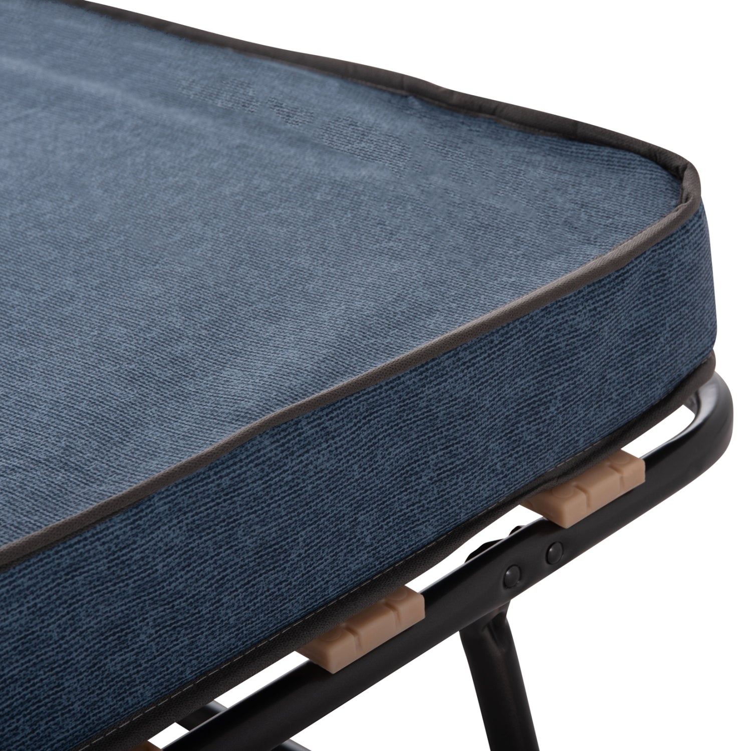 FOLDABLE BED NOBLE HM393.02 METALLIC WITH WHEELS & MATTRESS 9cm IN GREY 80x182x37.5Hcm.
