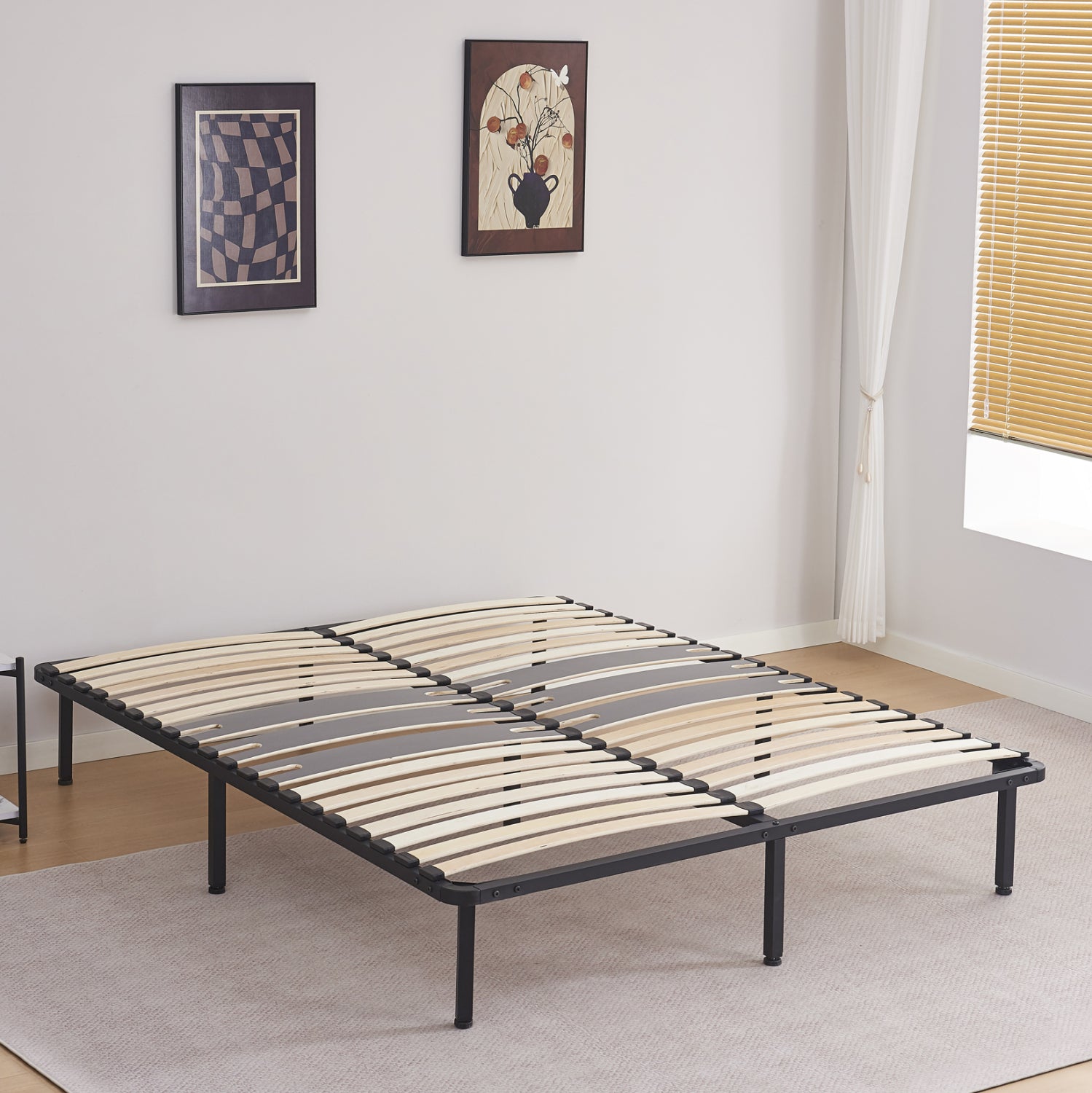 SUBSTRATE BED DOUBLE MARKY HM694.01 METAL IN BLACK FOR MATTRESS 200x160cm.