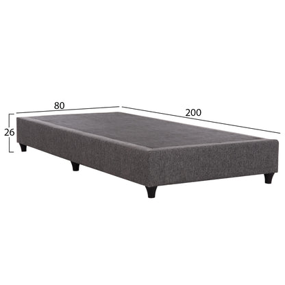 SUBSTRATE BED SIGGY HM721.10 NO STORAGE SPACE--GREY FABRIC--FOR MATTRESS 80x200cm.