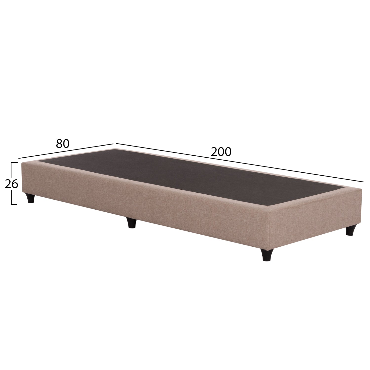 SUBSTRATE BED SIGGY HM721.30 NO STORAGE SPACE--BEIGE FABRIC--FOR MATTRESS 80x200cm.