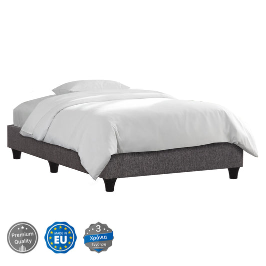 SUBSTRATE BED SIGGY HM722.10 NO STORAGE SPACE--GREY FABRIC--FOR MATTRESS 90x200cm.