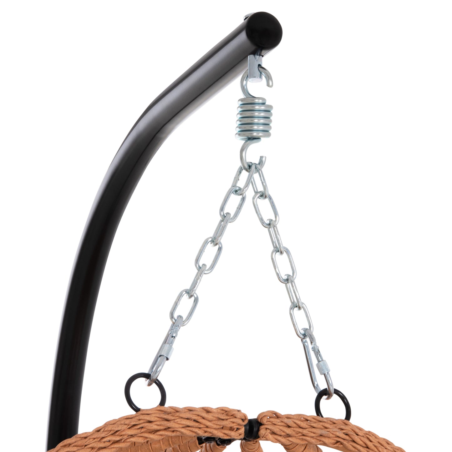 HANGING NEST NESTA HM6468.05 BLACK METAL (STEEL)--BROWN P.E.RATTAN 100x100x190Hcm.