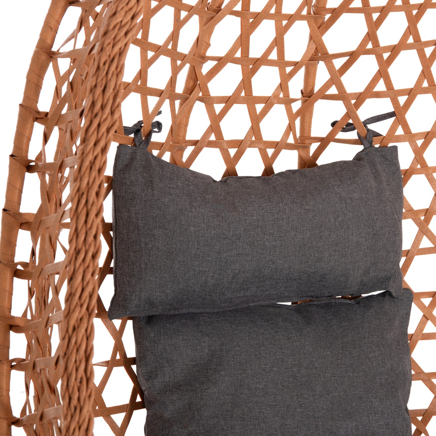 HANGING NEST NESTA HM6468.05 BLACK METAL (STEEL)--BROWN P.E.RATTAN 100x100x190Hcm.