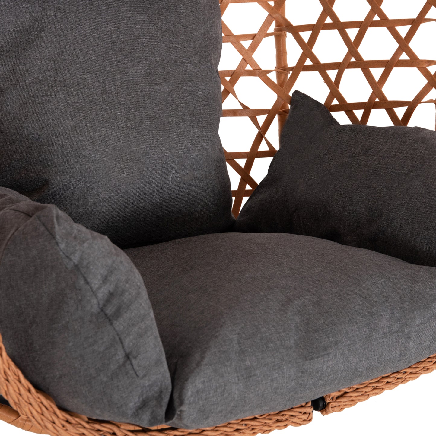 HANGING NEST NESTA HM6468.05 BLACK METAL (STEEL)--BROWN P.E.RATTAN 100x100x190Hcm.