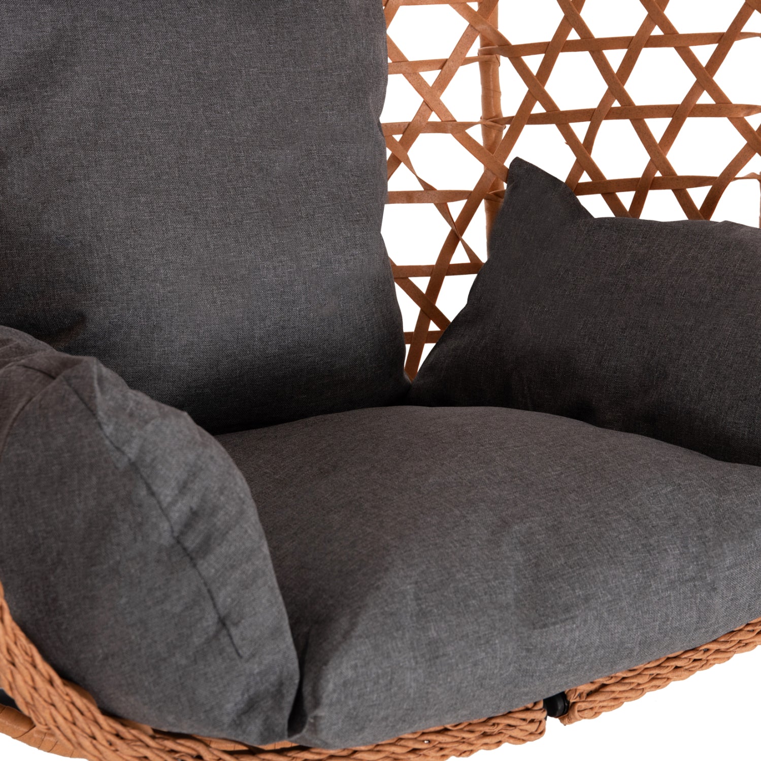 HANGING NEST NESTA HM6468.05 BLACK METAL (STEEL)--BROWN P.E.RATTAN 100x100x190Hcm.