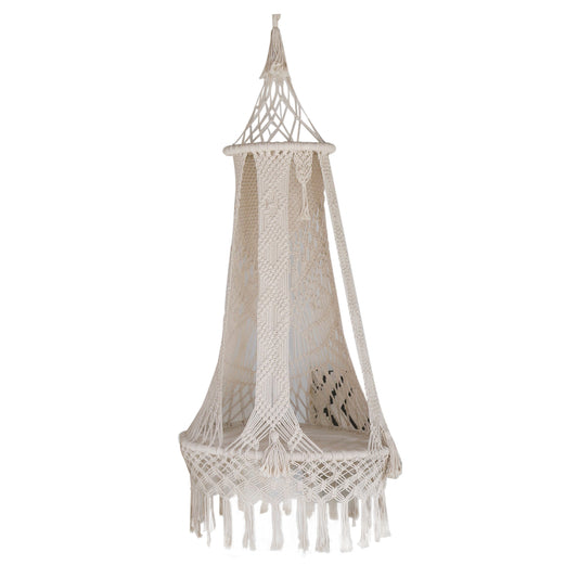 HAMMOCK ΗΜ9345 ECRU ROPE MACRAME Φ80X150Η