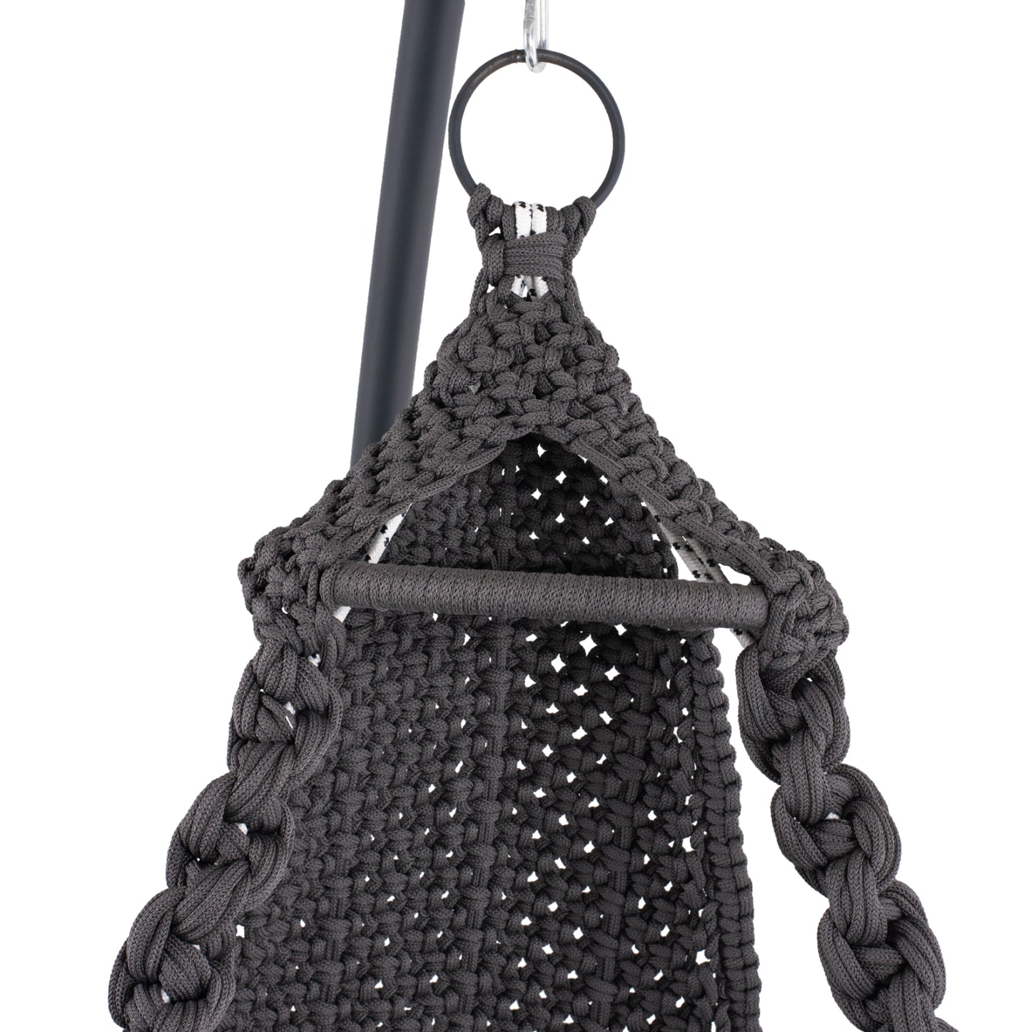 HANGING NEST AUGUST HM5922.10 MACRAME ROPE AND STEEL IN ANTHRACITE COLOR 123x113x145Hcm.