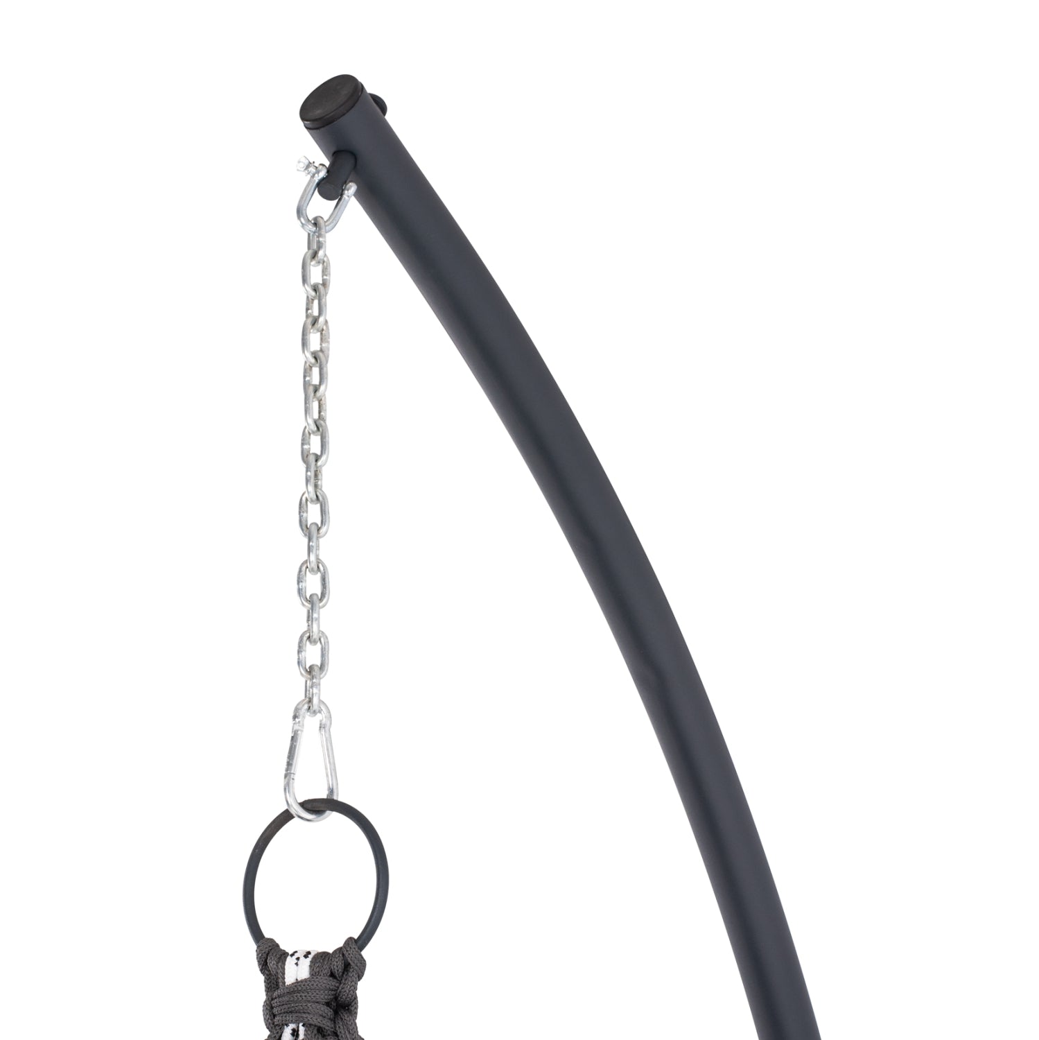 HANGING NEST AUGUST HM5922.10 MACRAME ROPE AND STEEL IN ANTHRACITE COLOR 123x113x145Hcm.