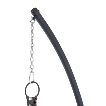 HANGING NEST AUGUST HM5922.10 MACRAME ROPE AND STEEL IN ANTHRACITE COLOR 123x113x145Hcm.