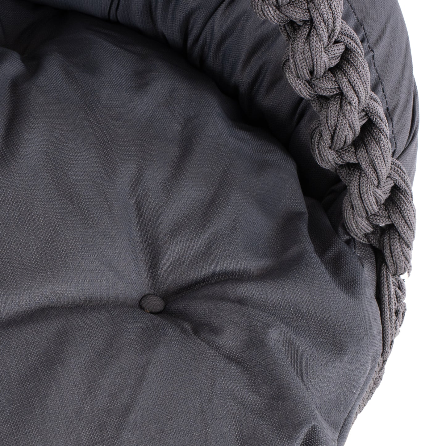 HANGING NEST AUGUST HM5922.10 MACRAME ROPE AND STEEL IN ANTHRACITE COLOR 123x113x145Hcm.