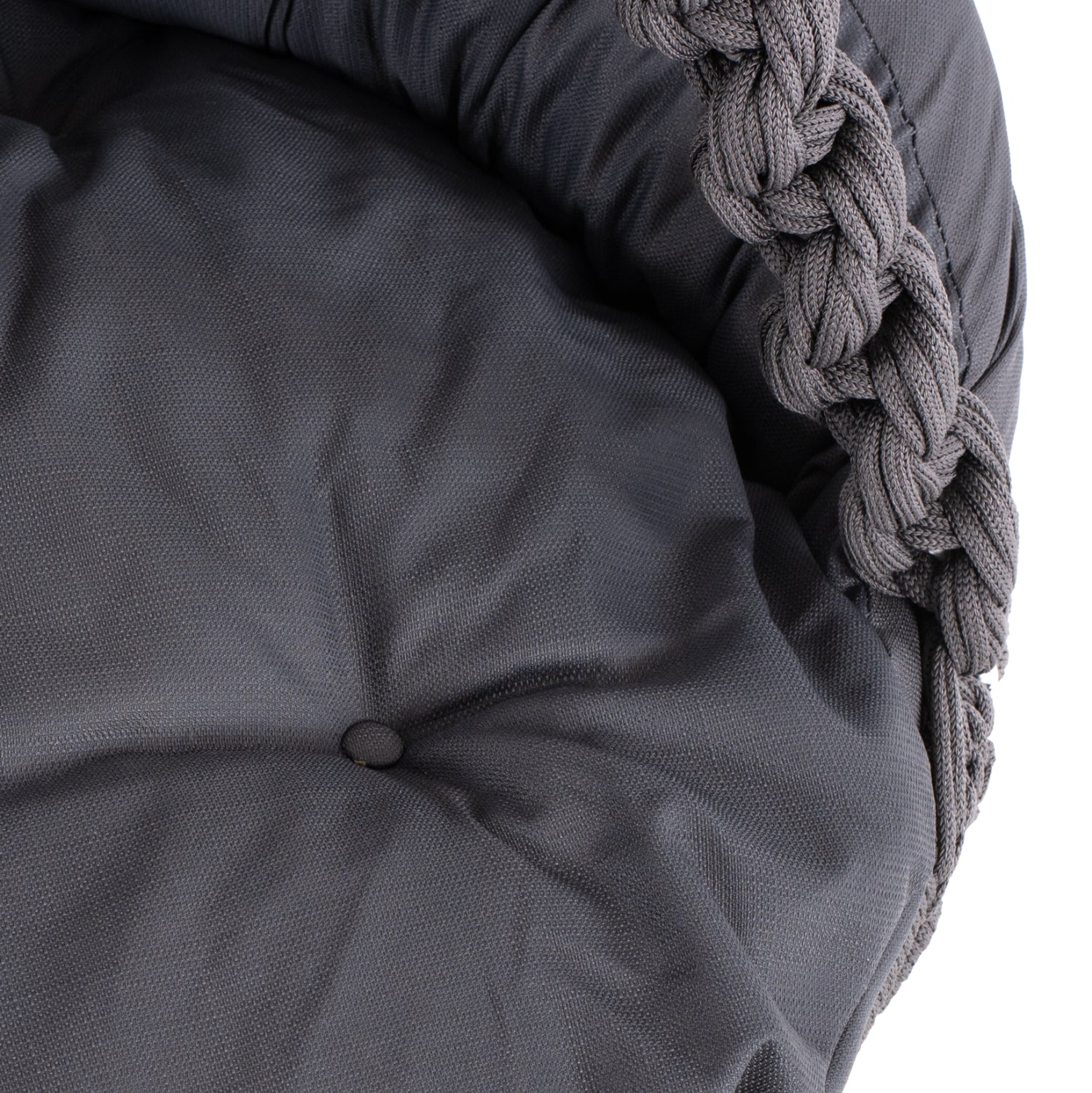 HANGING NEST AUGUST HM5922.10 MACRAME ROPE AND STEEL IN ANTHRACITE COLOR 123x113x145Hcm.