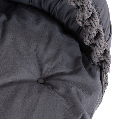 HANGING NEST AUGUST HM5922.10 MACRAME ROPE AND STEEL IN ANTHRACITE COLOR 123x113x145Hcm.
