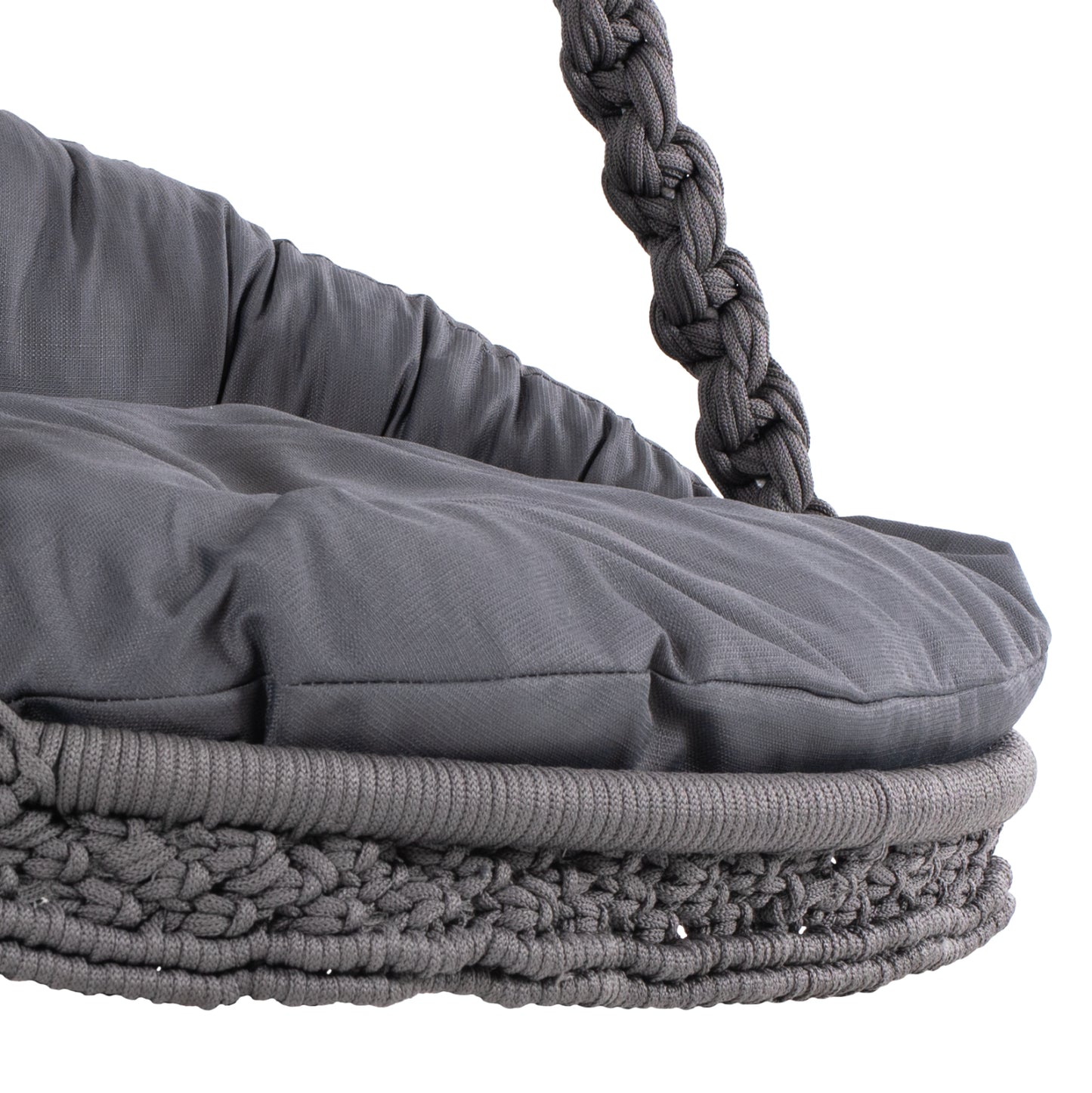 HANGING NEST AUGUST HM5922.10 MACRAME ROPE AND STEEL IN ANTHRACITE COLOR 123x113x145Hcm.