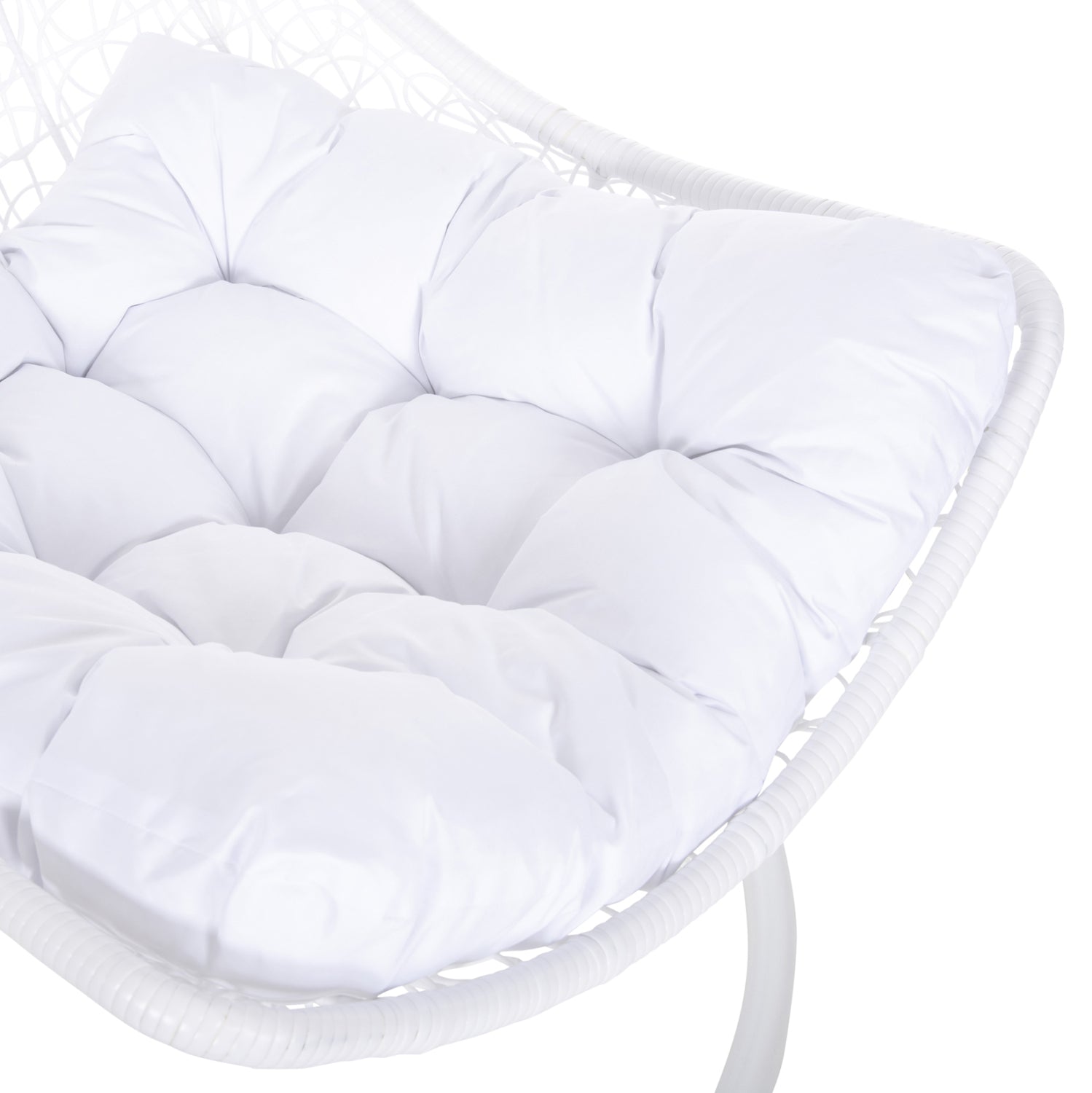 HANGING NEST MILLIE HM5996.03 METAL-SYNTHETIC RATTAN & CUSHIONS IN WHITE Φ95x195Hcm.