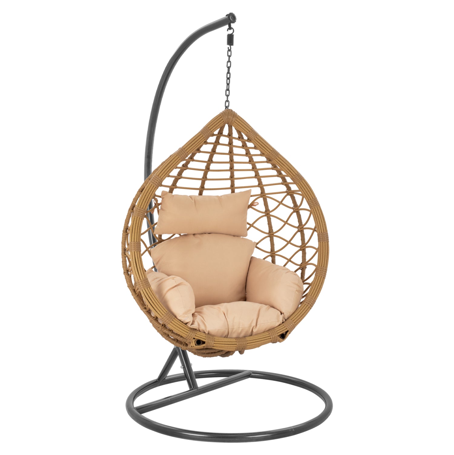 Hanging Armchair Nest Dark Grey - Beige with pillow HM5755.01 105''x195cm