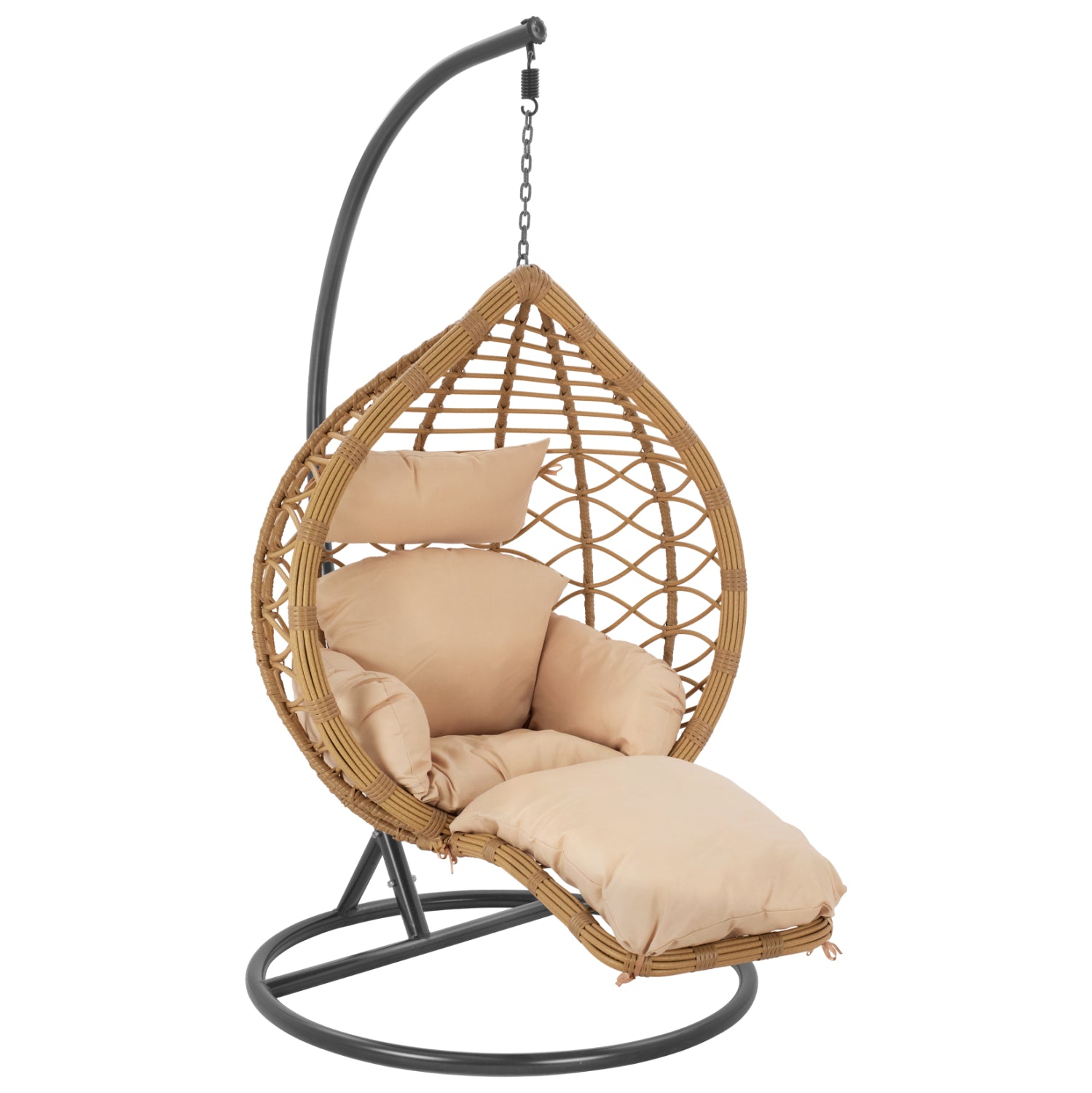 Hanging Armchair Nest Dark Grey - Beige with pillow HM5755.01 105''x195cm