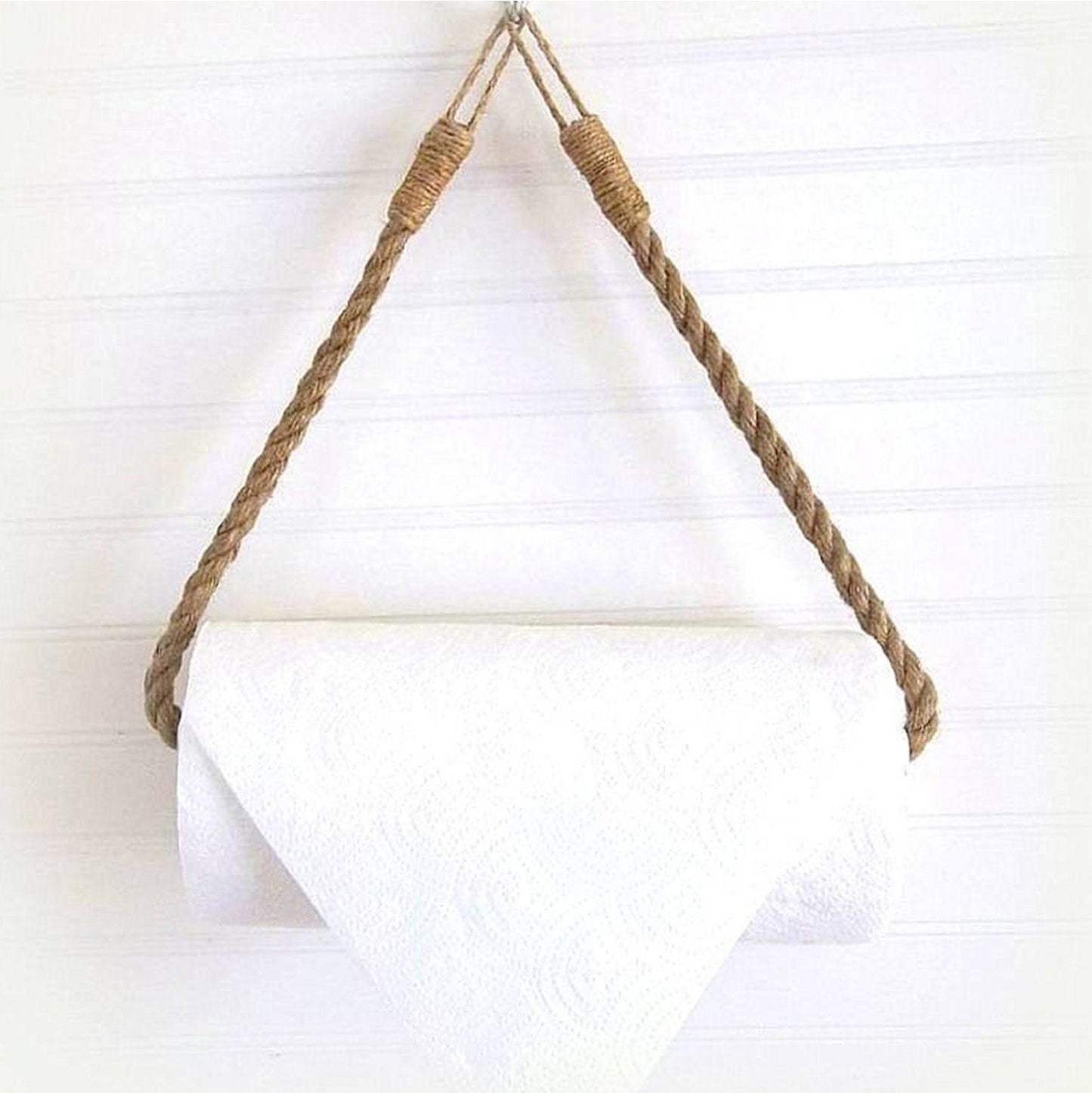 PAPER HANGER FROM ROPE WITH METAL BASE HM9072 12x45x3 cm.