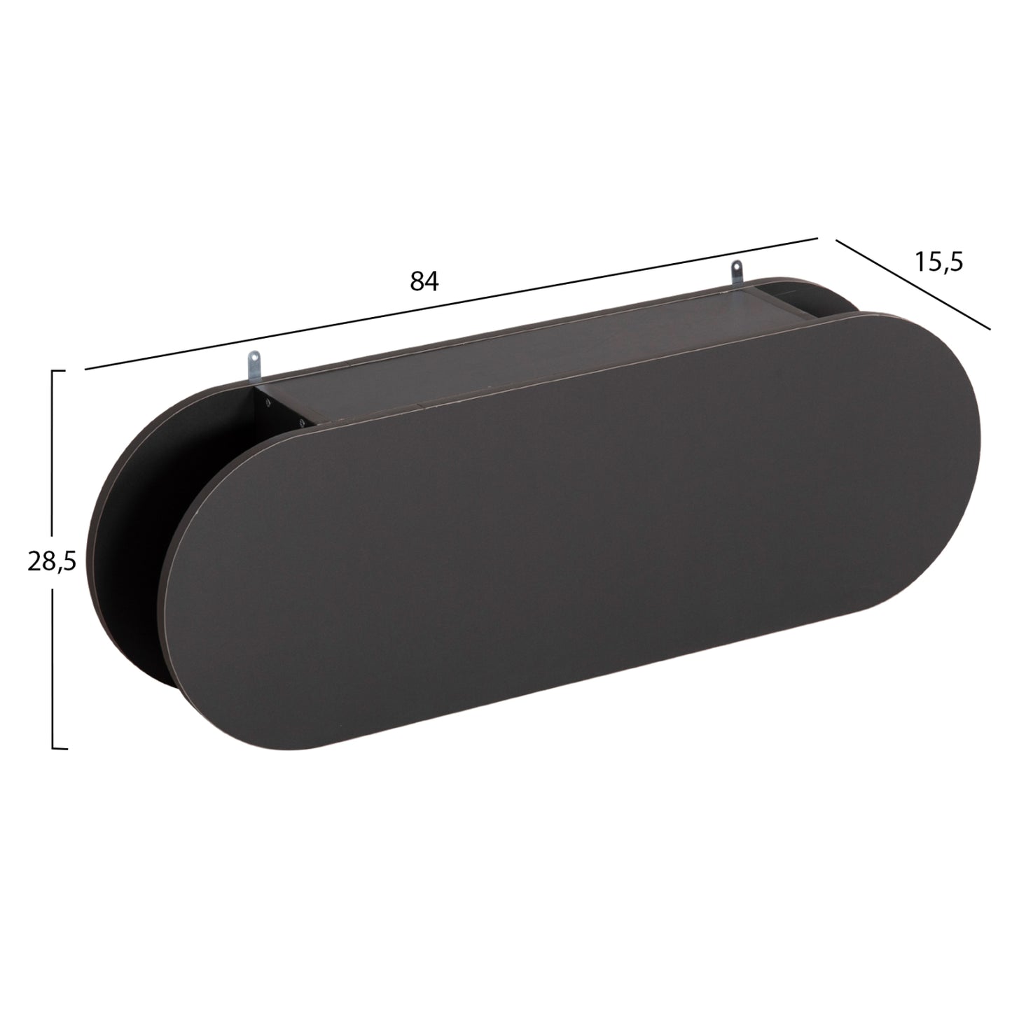 ENTRYWAY HANGER WITH CABINET SHELF STOR HM18078.03 MELAMINE IN DARK GREY 84x15.5x28.5Hcm.