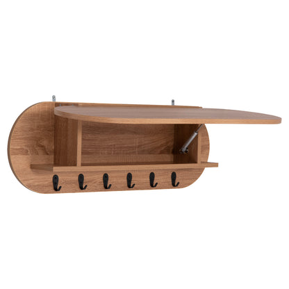 ENTRYWAY HANGER WITH CABINET SHELF STOR HM18078.02 MELAMINE IN SONAMA 84x15.5x28.5Hcm.