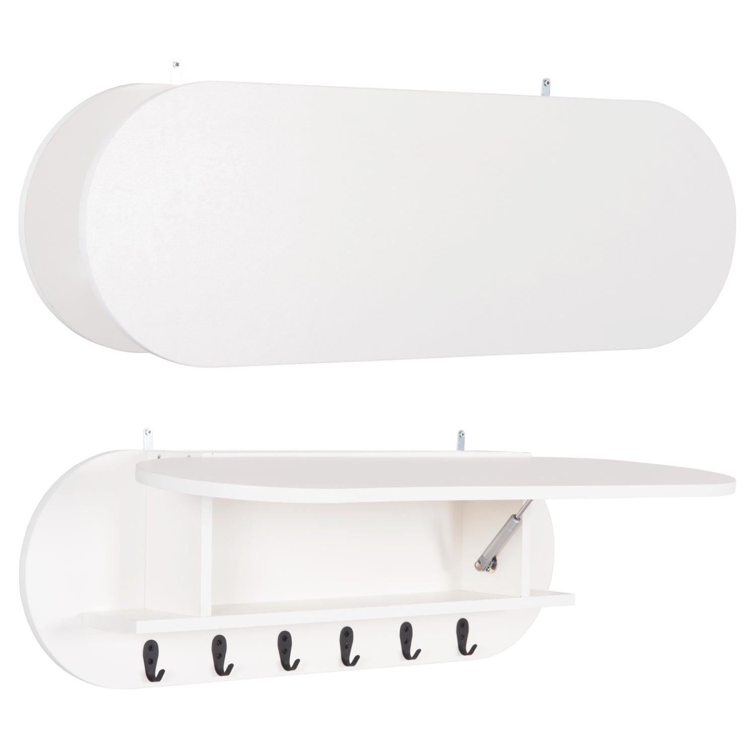 ENTRYWAY HANGER WITH CABINET SHELF STOR HM18078.01 MELAMINE IN WHITE 84x15.5x28.5Hcm.