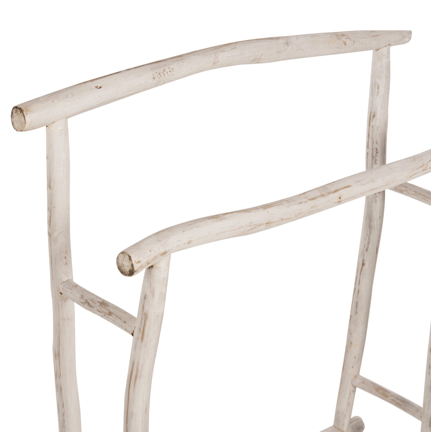 HANGER FOR TOWELS OREG HM7908 TEAK BRANCHES IN WHITE PATINA COLORING 90x28x77-91Hcm.