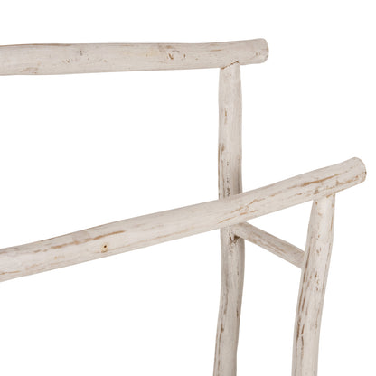 HANGER FOR TOWELS OREG HM7908 TEAK BRANCHES IN WHITE PATINA COLORING 90x28x77-91Hcm.