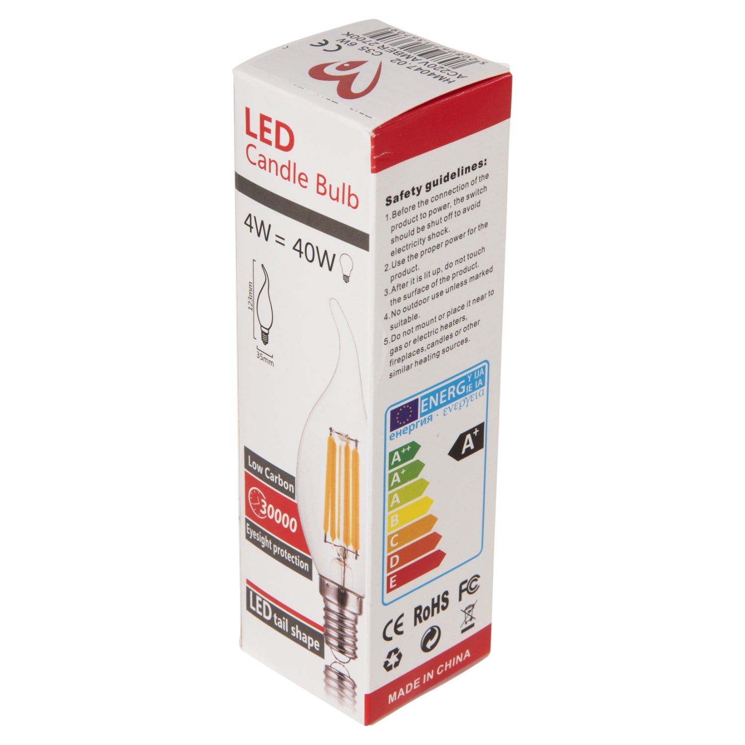 LIGHT BULB HM4047.02 FLAME STYLE LED FILAMENT 6W E14 3000K GOLD DIMMABLE