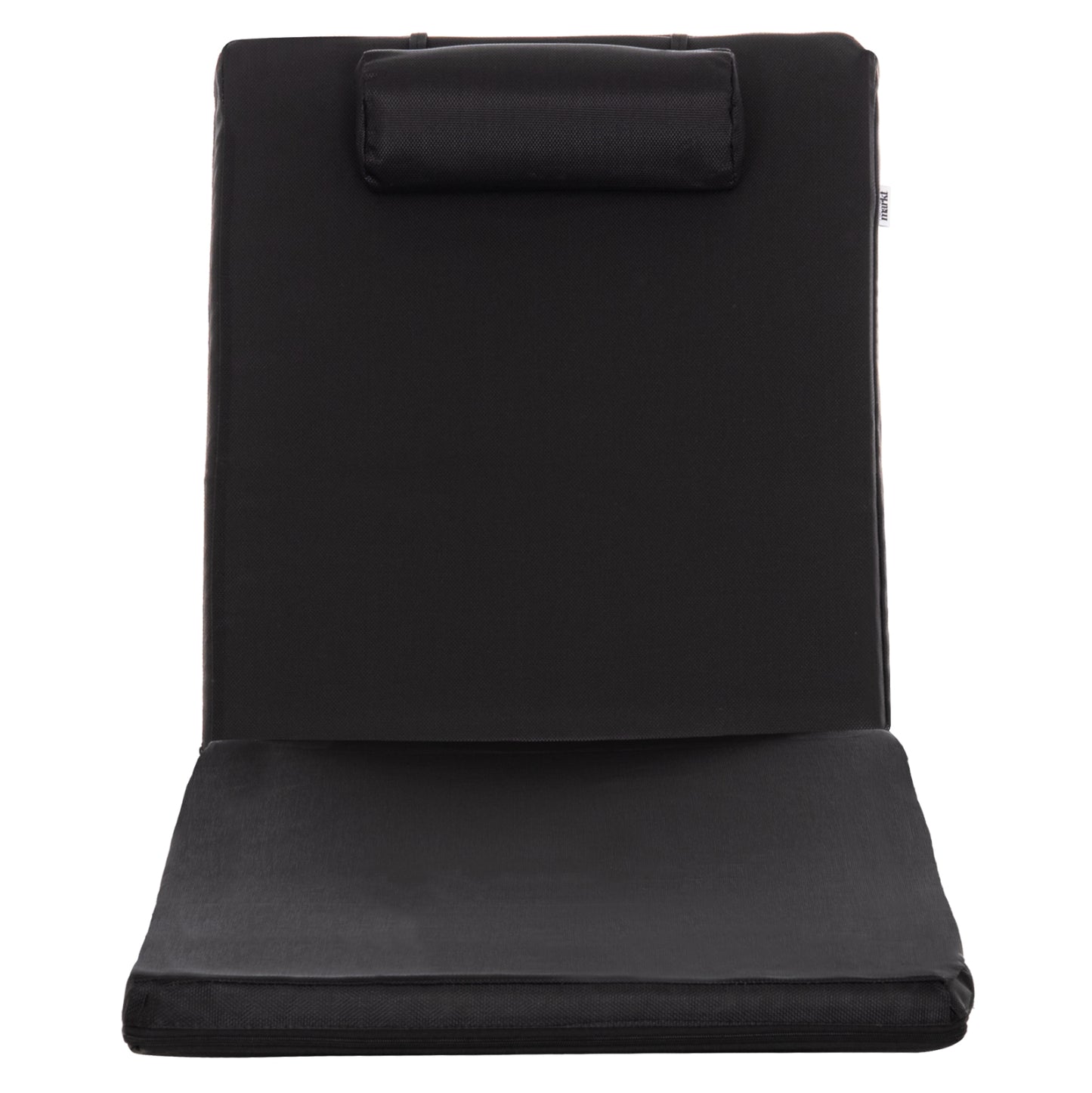 SUNBED CUSHION WITH HEADREST SIFNOS HM11234.15T - TEXTILENE 600g/m2 2x1 - BLACK