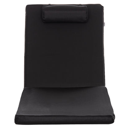 SUNBED CUSHION WITH HEADREST SIFNOS HM11234.15T - TEXTILENE 600g/m2 2x1 - BLACK