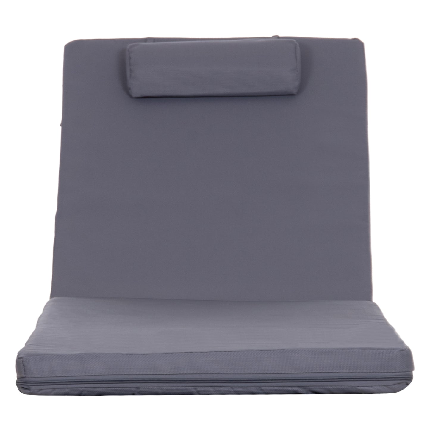 SUNBED CUSHION WITH HEADREST SIFNOS HM11234.31T - TEXTILENE 600g/m2 2x1 - GREY
