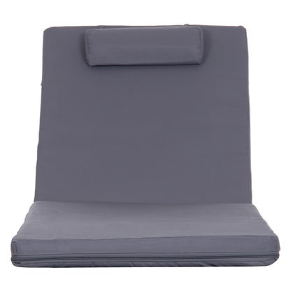SUNBED CUSHION WITH HEADREST SIFNOS HM11234.31T - TEXTILENE 600g/m2 2x1 - GREY