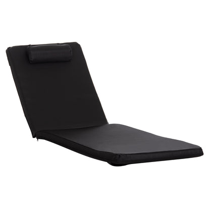 SUNBED CUSHION WITH HEADREST SIFNOS HM11234.15T - TEXTILENE 600g/m2 2x1 - BLACK