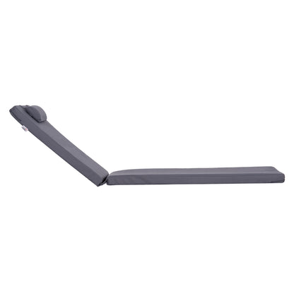 SUNBED CUSHION WITH HEADREST SIFNOS HM11234.31T - TEXTILENE 600g/m2 2x1 - GREY