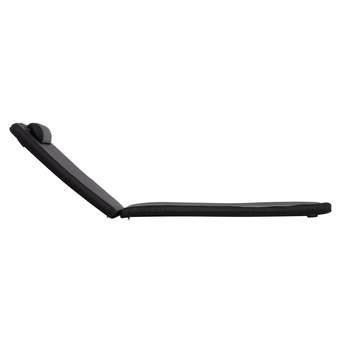 SUNBED CUSHION WITH HEADREST SIFNOS HM11234.15T - TEXTILENE 600g/m2 2x1 - BLACK
