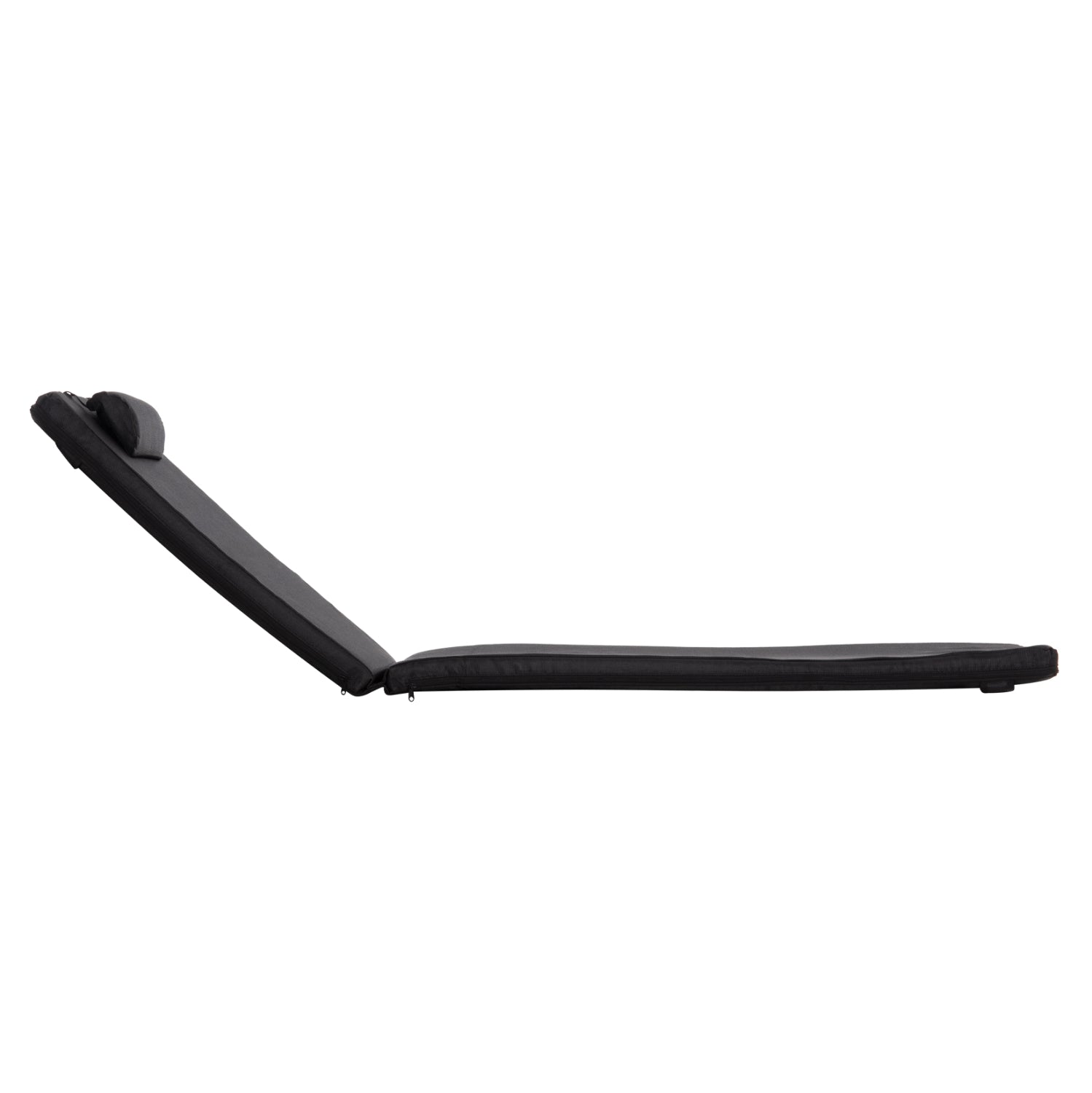 SUNBED CUSHION WITH HEADREST SIFNOS HM11234.15T - TEXTILENE 600g/m2 2x1 - BLACK