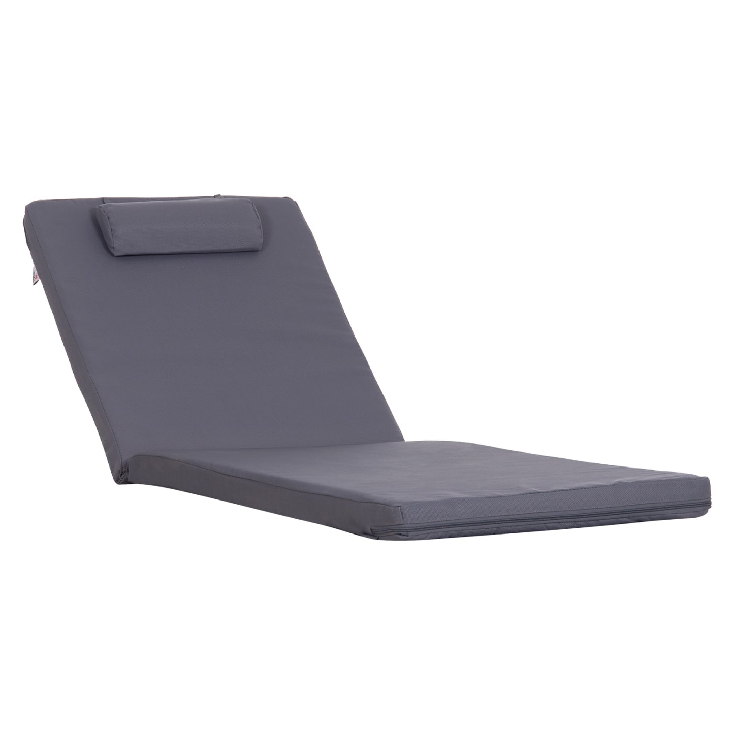 SUNBED CUSHION WITH HEADREST SIFNOS HM11234.31T - TEXTILENE 600g/m2 2x1 - GREY