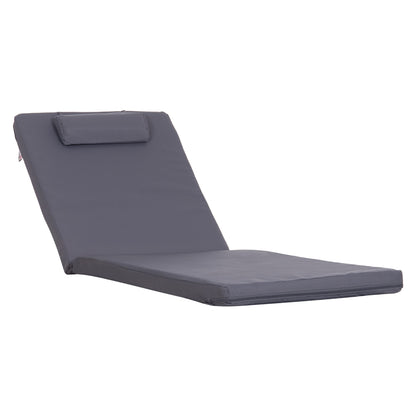 SUNBED CUSHION WITH HEADREST SIFNOS HM11234.31T - TEXTILENE 600g/m2 2x1 - GREY