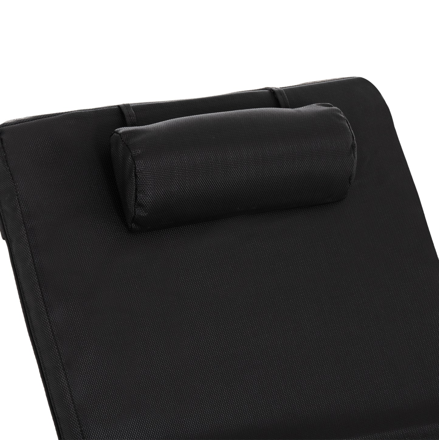 SUNBED CUSHION WITH HEADREST SIFNOS HM11234.15T - TEXTILENE 600g/m2 2x1 - BLACK