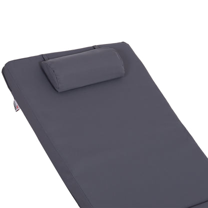 SUNBED CUSHION WITH HEADREST SIFNOS HM11234.31T - TEXTILENE 600g/m2 2x1 - GREY