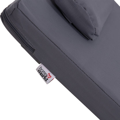 SUNBED CUSHION WITH HEADREST SIFNOS HM11234.31T - TEXTILENE 600g/m2 2x1 - GREY