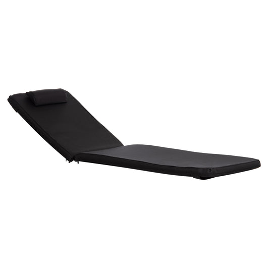 SUNBED CUSHION WITH HEADREST SIFNOS HM11234.15T - TEXTILENE 600g/m2 2x1 - BLACK