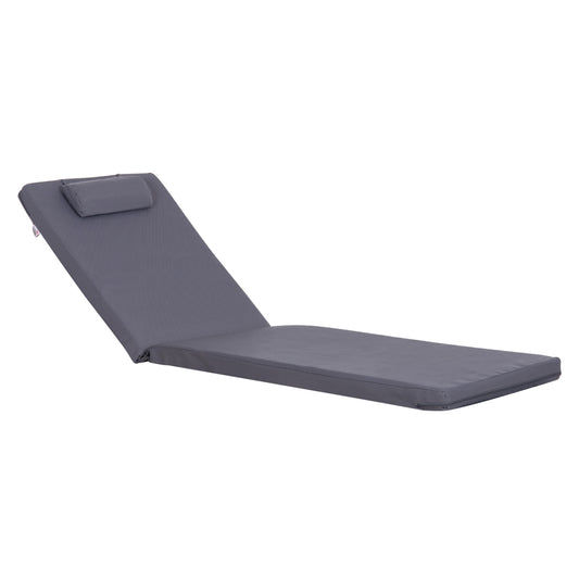 SUNBED CUSHION WITH HEADREST SIFNOS HM11234.31T - TEXTILENE 600g/m2 2x1 - GREY