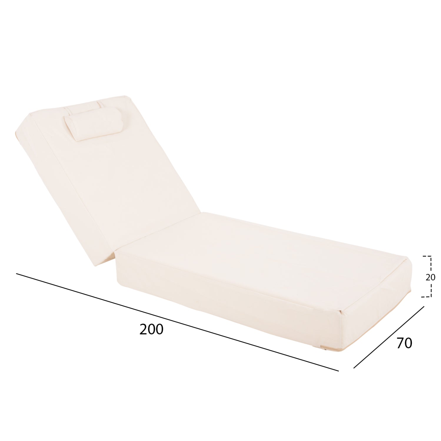 SUNBED CUSHION TEXTLINE SIFNOS BEIGE FB911761.02 200(120+80)x70x20Hcm.