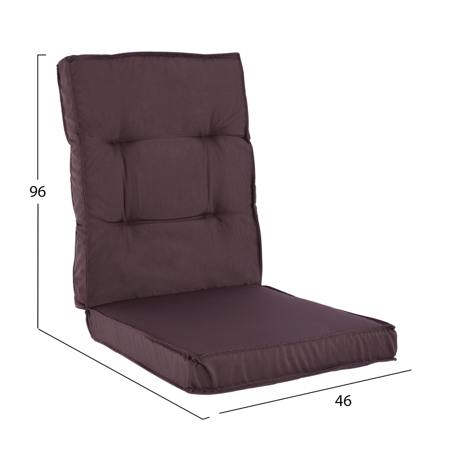 Fabric Pillow with brown back 100x46x7 HM5745.03