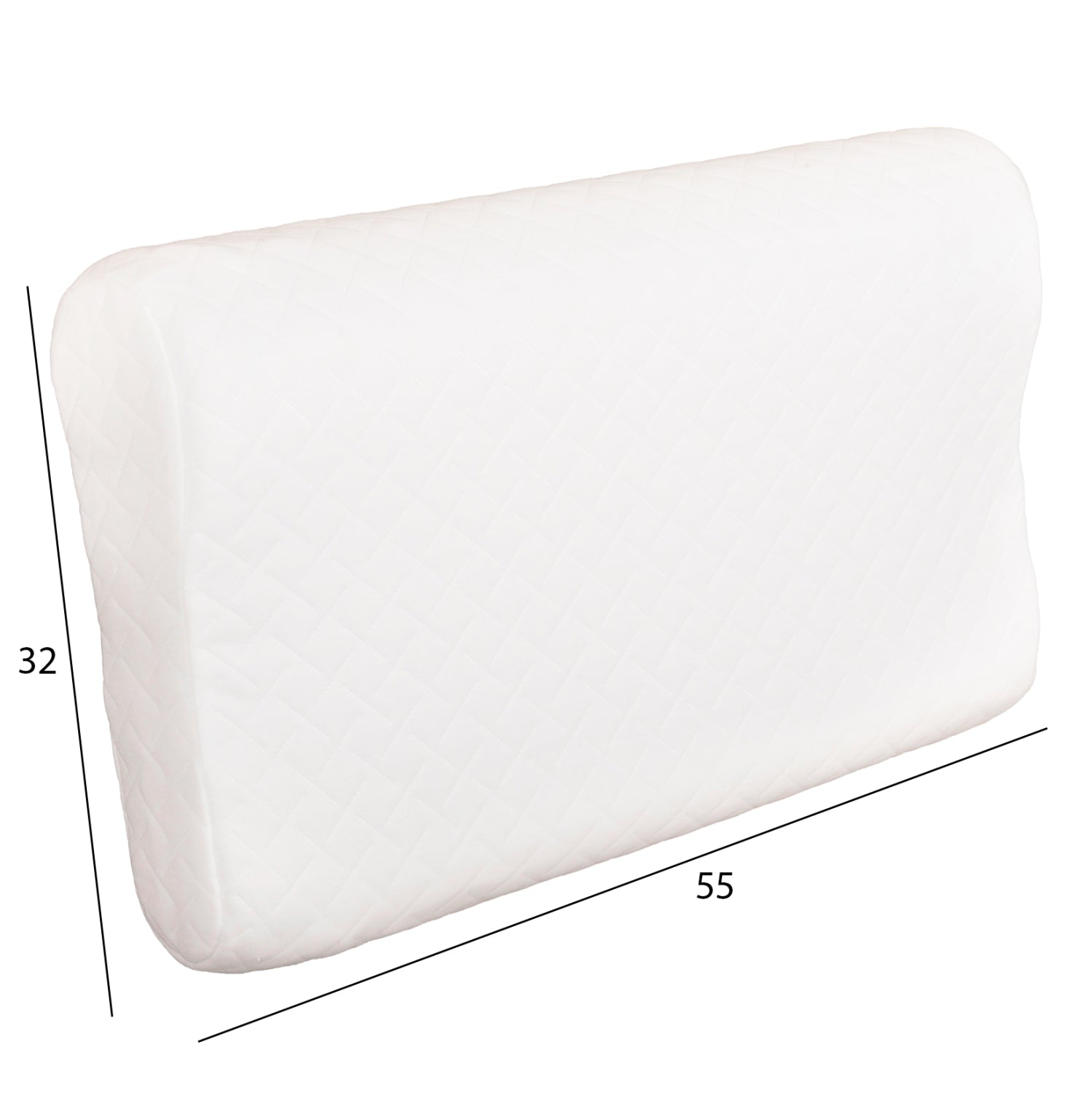 SLEEPING PILLOW BEZEL HM673 MEMORY FOAM-WHITE FABRIC 55x32Hcm.